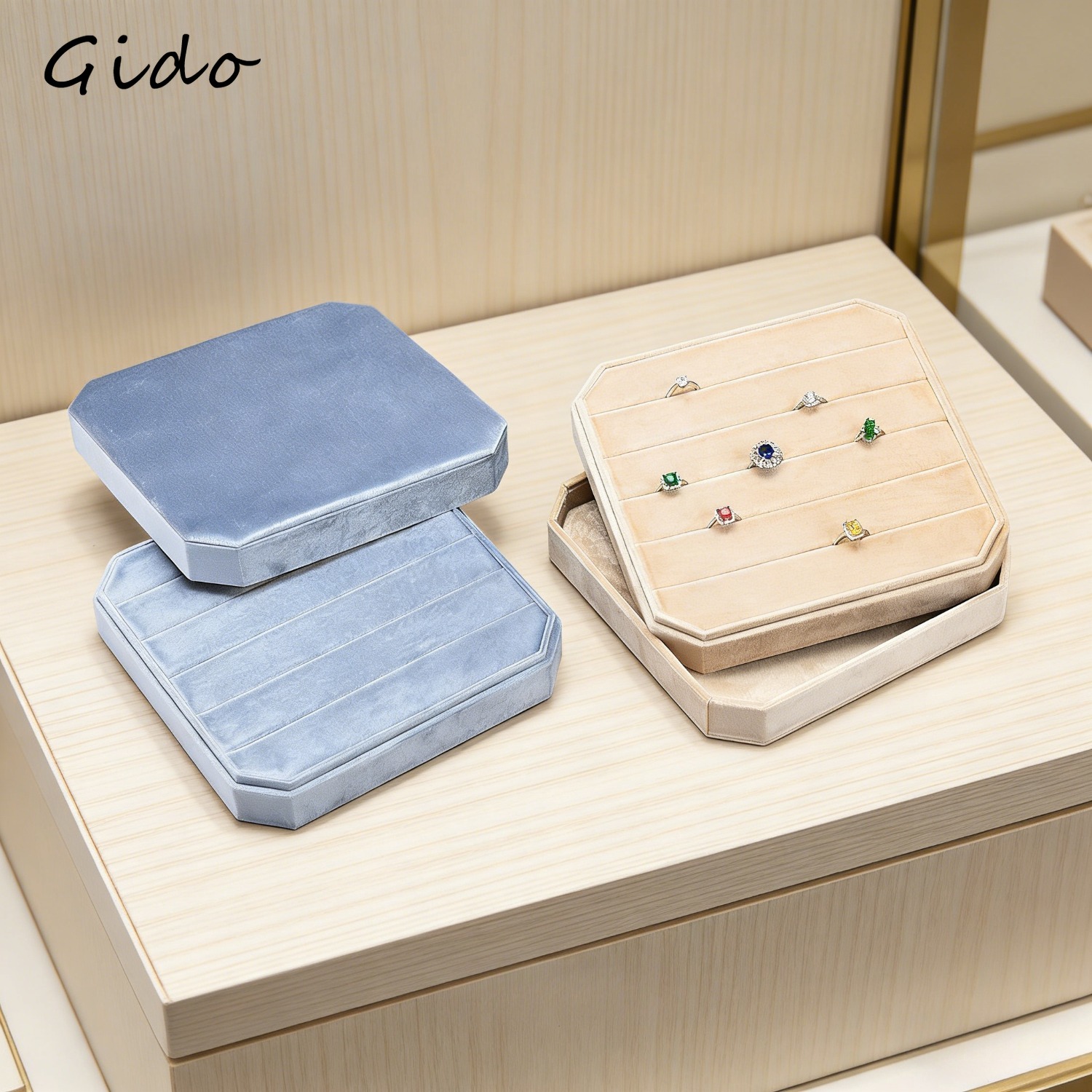 Baby Products Storage Box - Бархатный органайзер для колец и серег,